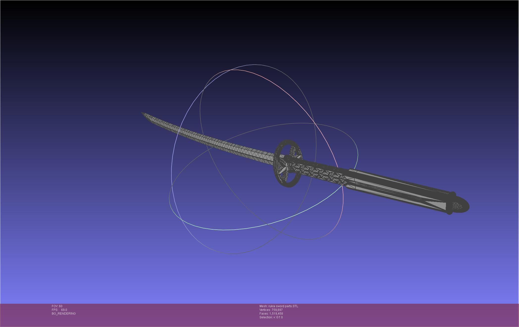 Bleach Kuchiki Rukia Sword Printable Assembly 3D print model_57