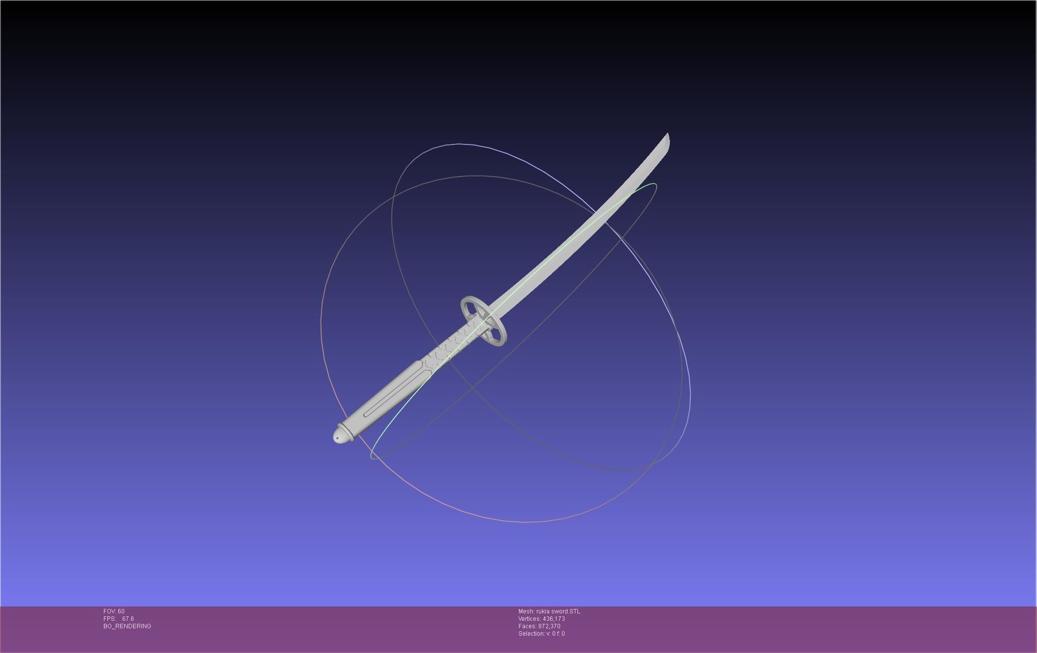 Bleach Kuchiki Rukia Sword Printable Assembly 3D print model_2