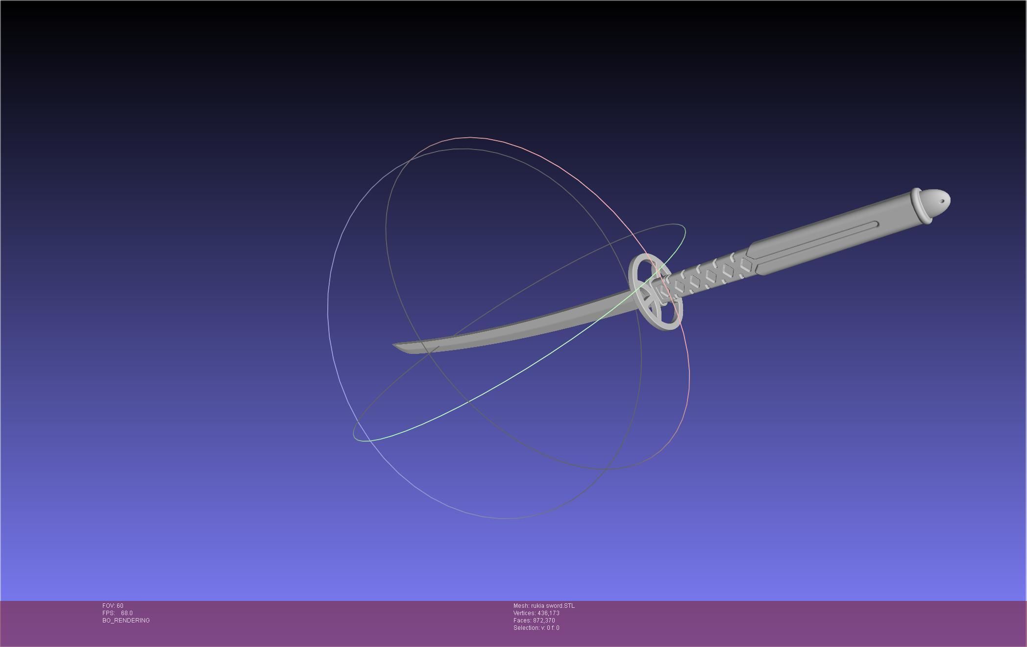 Bleach Kuchiki Rukia Sword Printable Assembly 3D print model_38