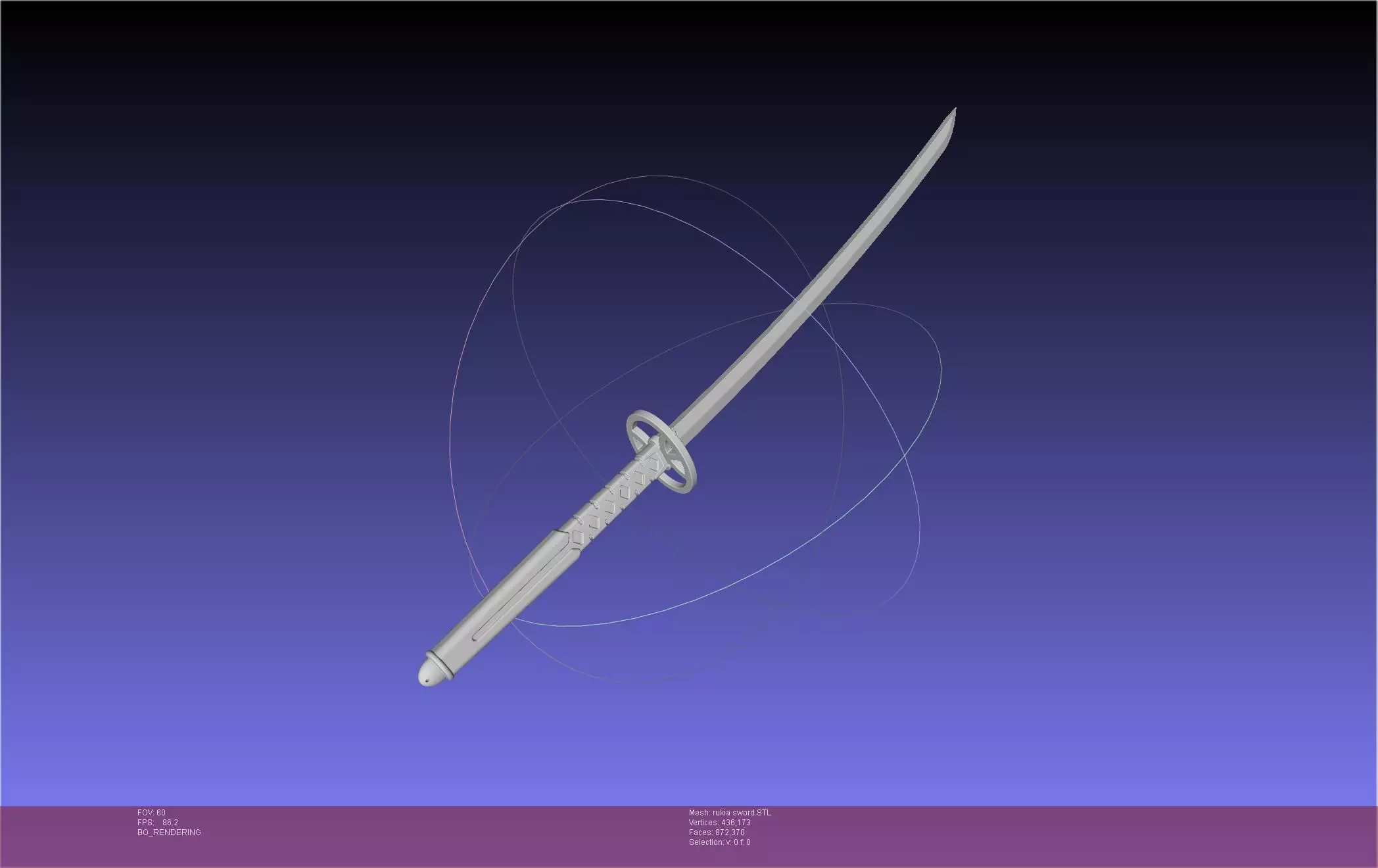 Bleach Kuchiki Rukia Sword Printable Assembly 3D print model_0