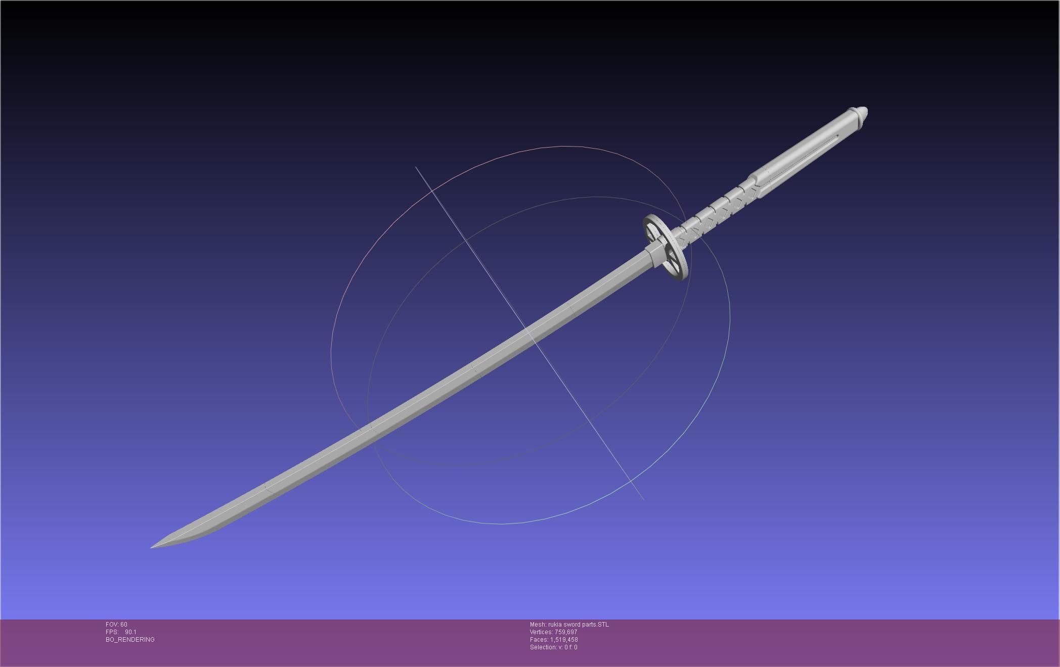 Bleach Kuchiki Rukia Sword Printable Assembly 3D print model_49