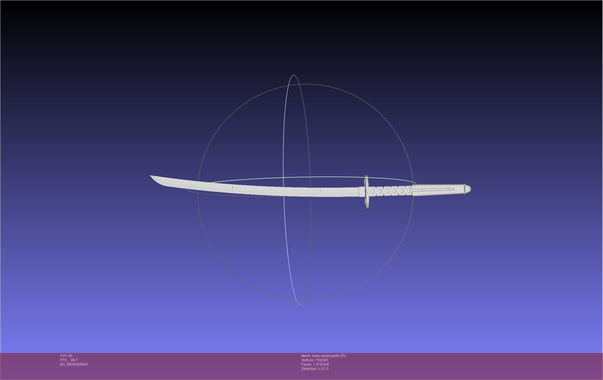 Bleach Kuchiki Rukia Sword Printable Assembly 3D print model_46