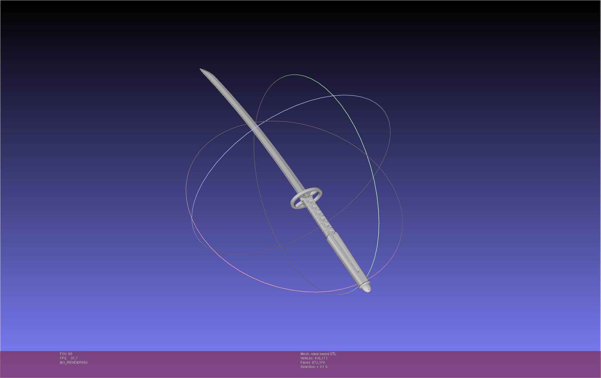 Bleach Kuchiki Rukia Sword Printable Assembly 3D print model_6