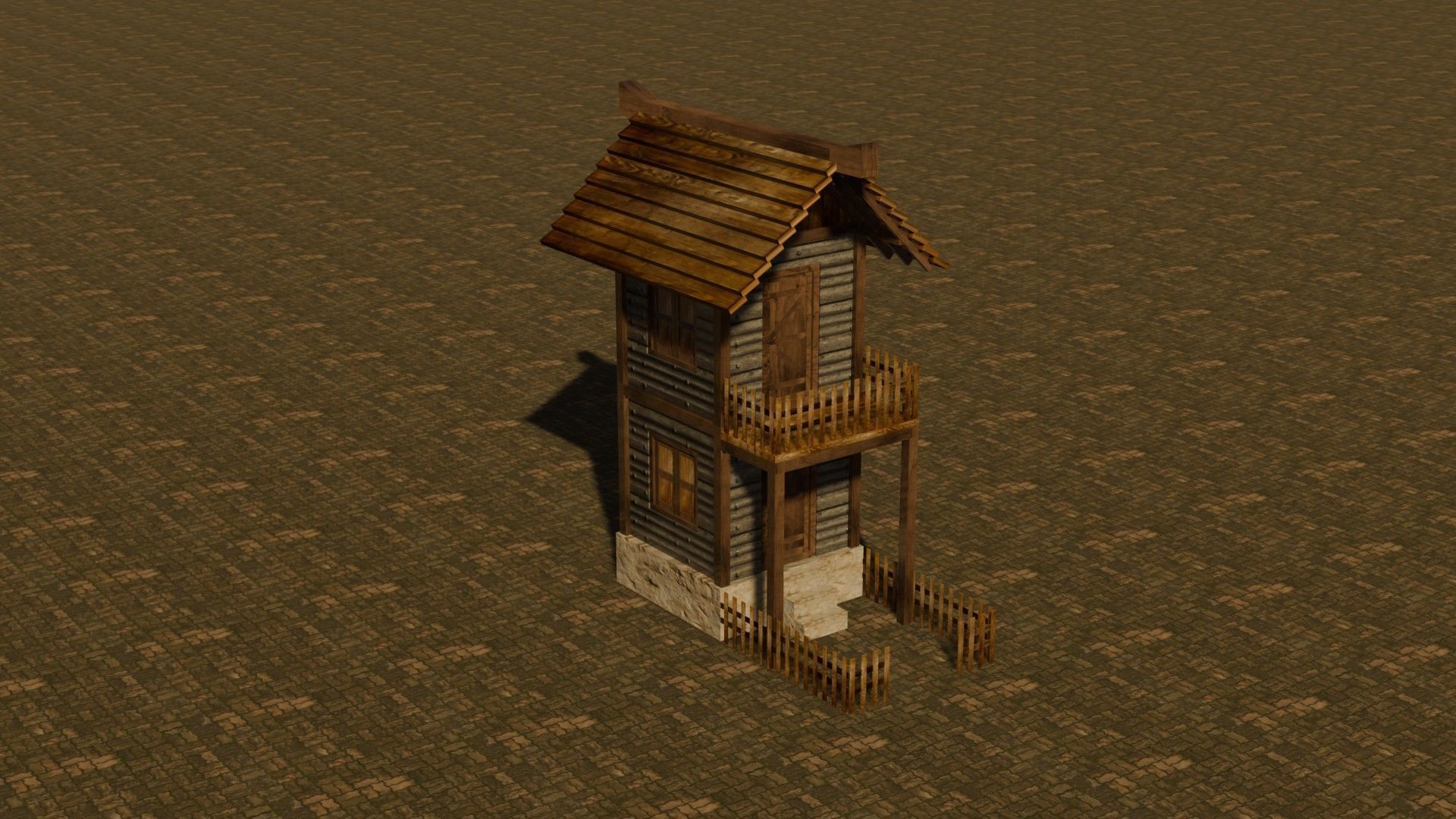 medieval house 20 Free low-poly 3D model_4