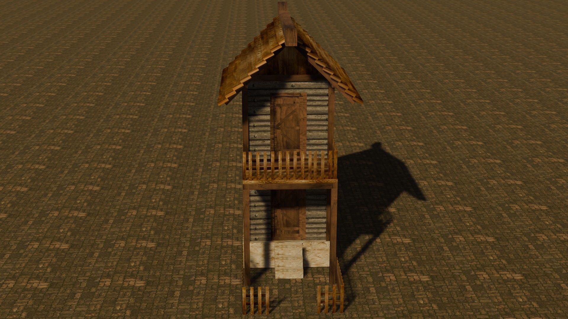 medieval house 20 Free low-poly 3D model_1