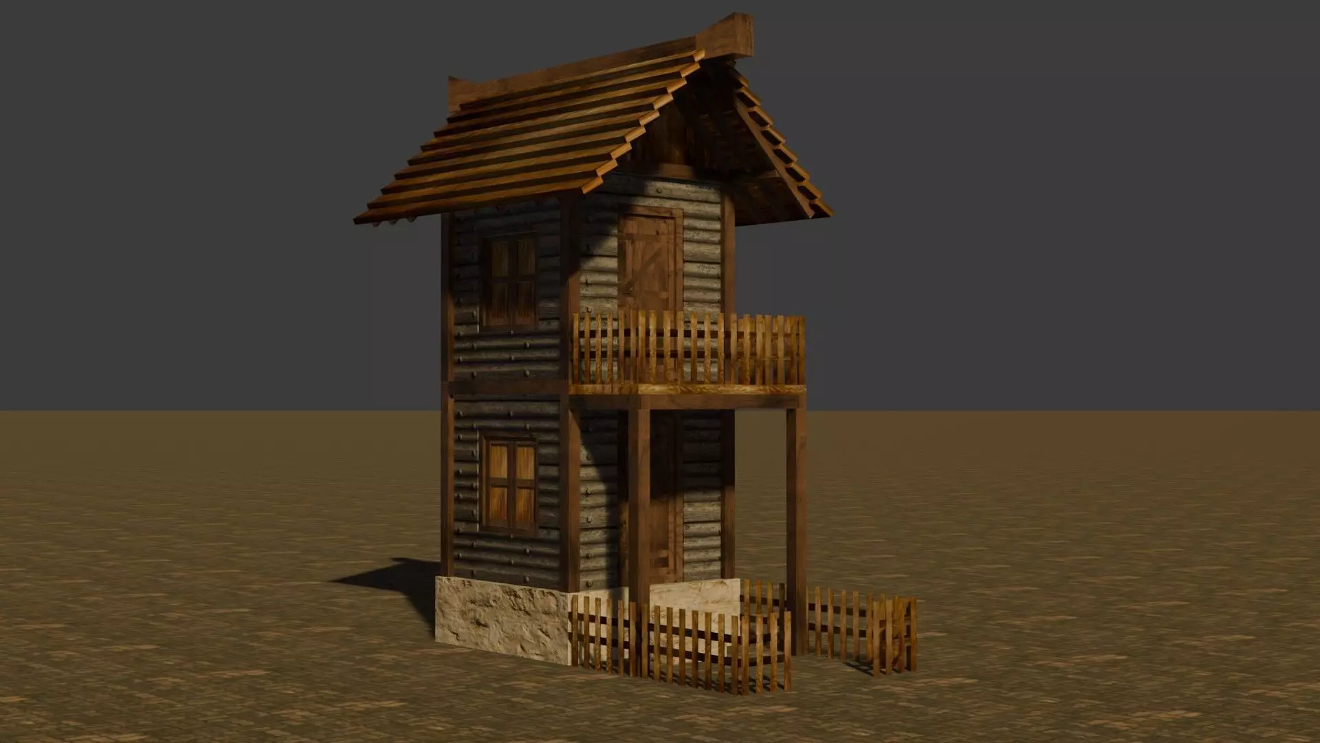 medieval house 20 Free low-poly 3D model_0