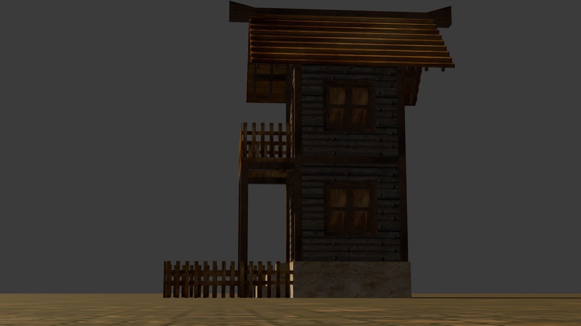 medieval house 20 Free low-poly 3D model_12