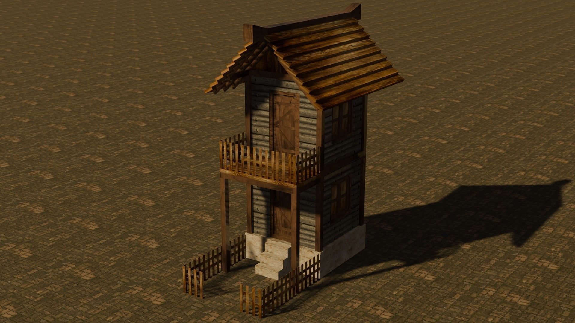 medieval house 20 Free low-poly 3D model_2