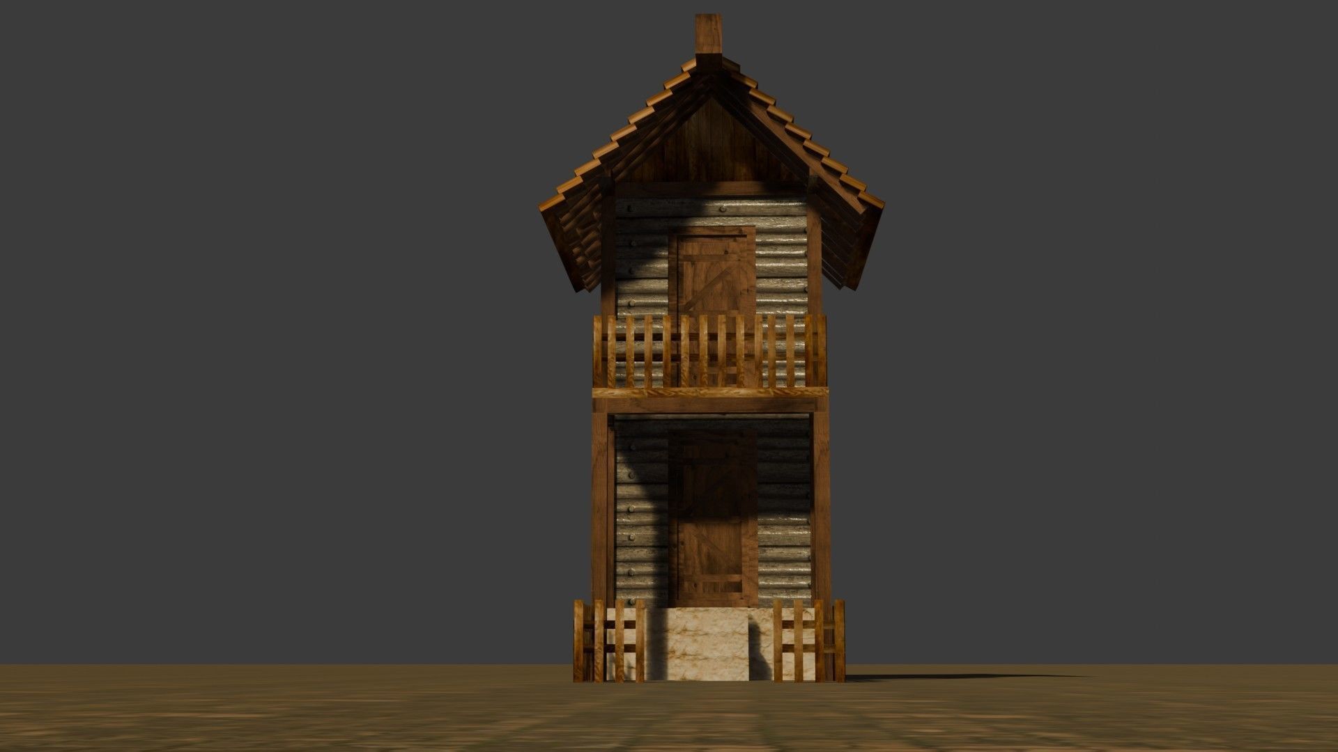 medieval house 20 Free low-poly 3D model_10
