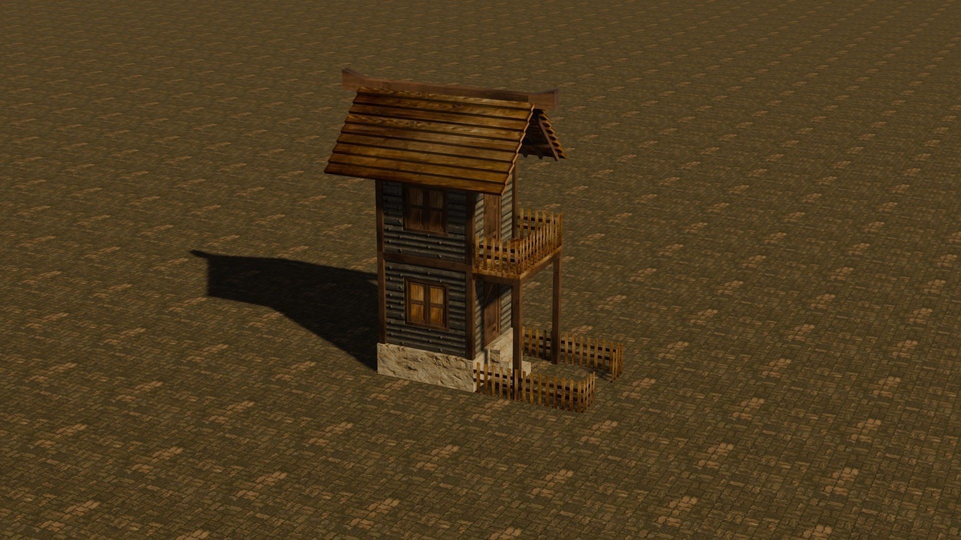 medieval house 20 Free low-poly 3D model_5