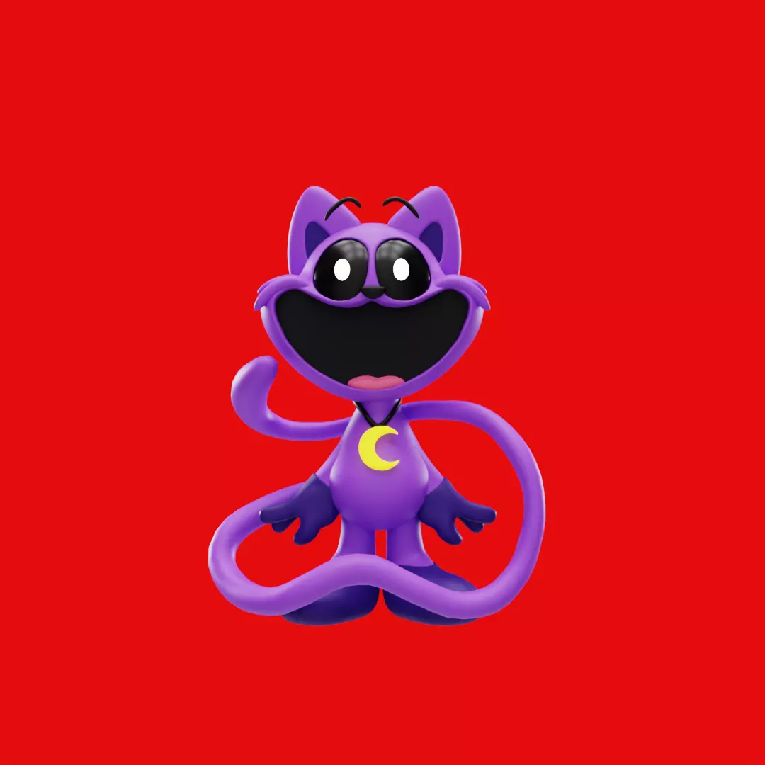 Catnap 3d character poppy play time video game  Low-poly 3D model_0