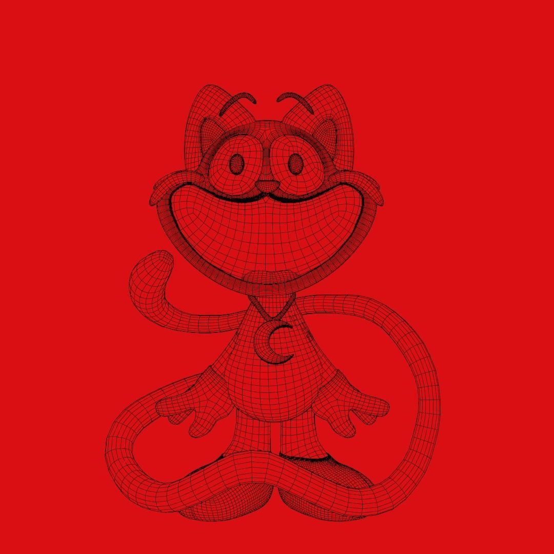 Catnap 3d character poppy play time video game  Low-poly 3D model_4