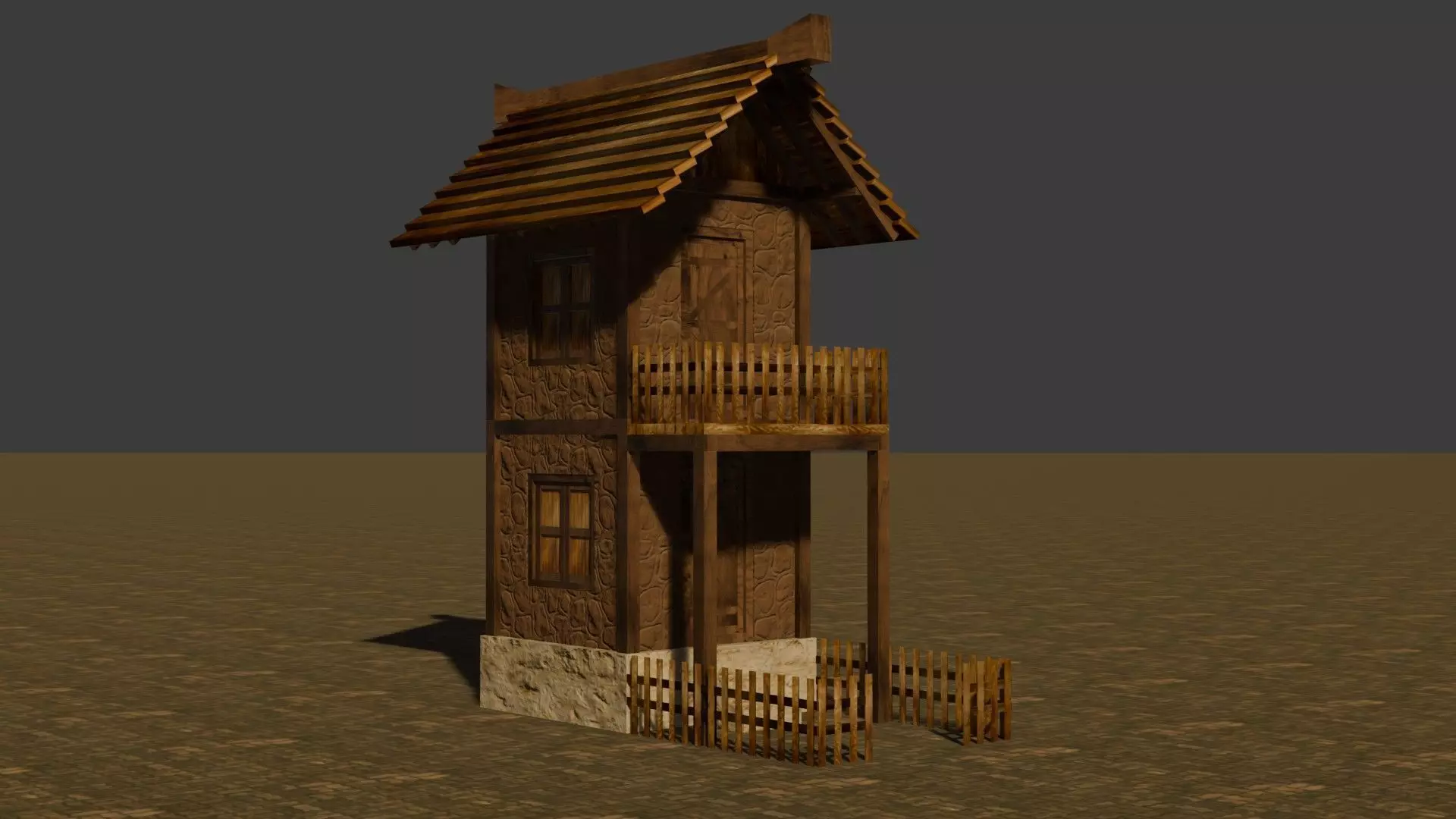 medieval house 18 Free low-poly 3D model_0