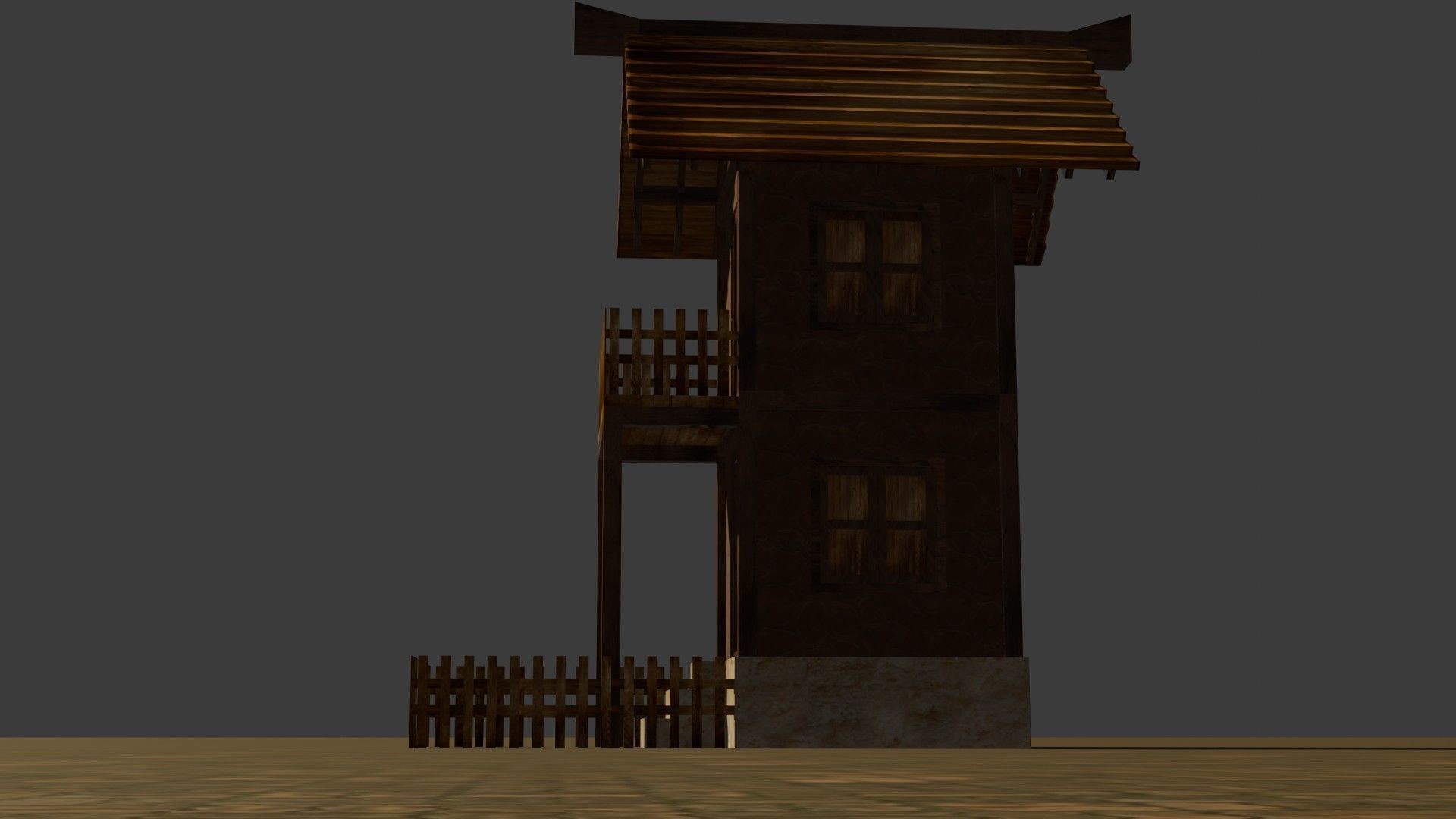 medieval house 18 Free low-poly 3D model_12