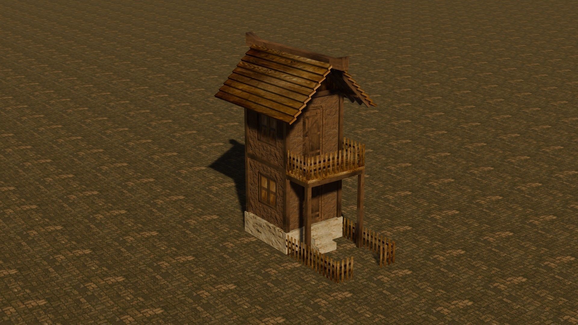 medieval house 18 Free low-poly 3D model_4