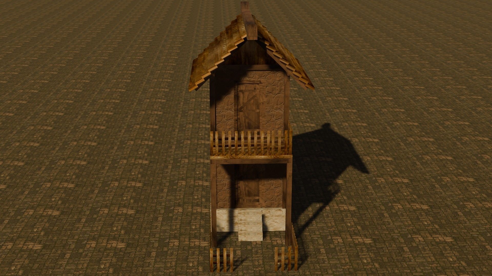 medieval house 18 Free low-poly 3D model_1