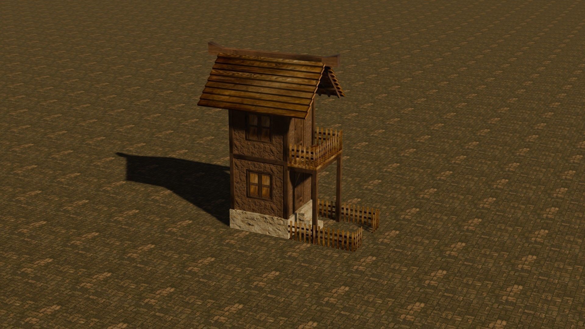 medieval house 18 Free low-poly 3D model_5
