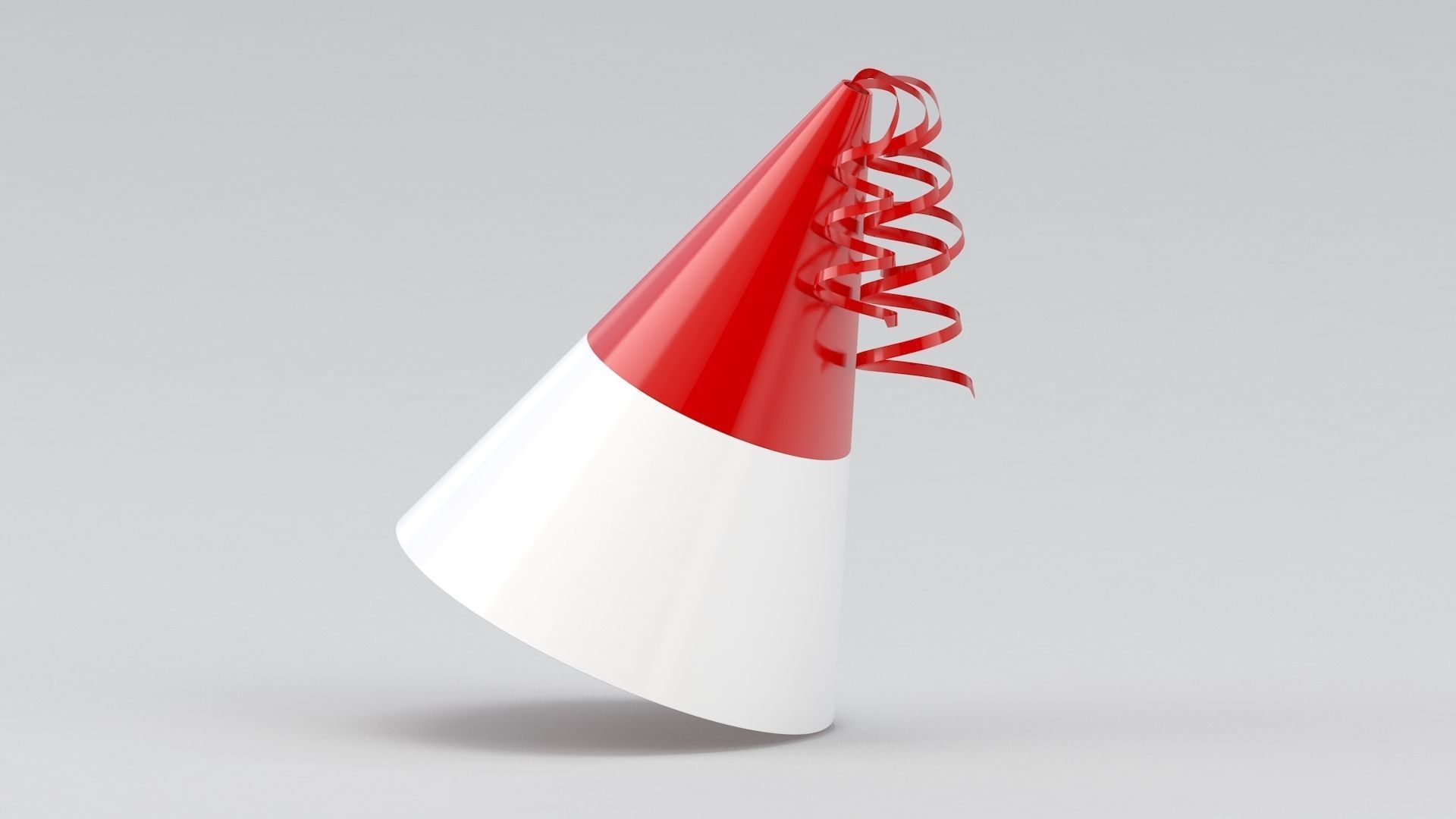 Party Hat Red 3D model_2