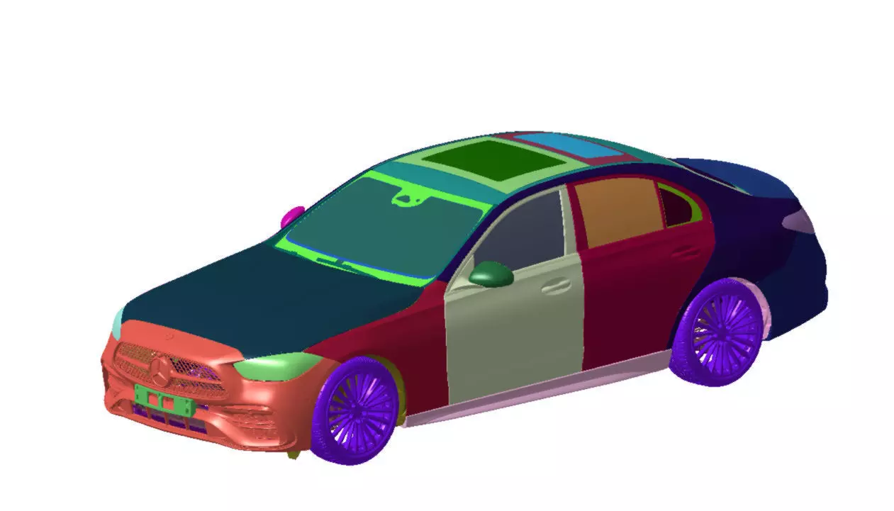 Mercedes C-Class AMG Line 2021 Vehicle 3d scan model 3D model_0