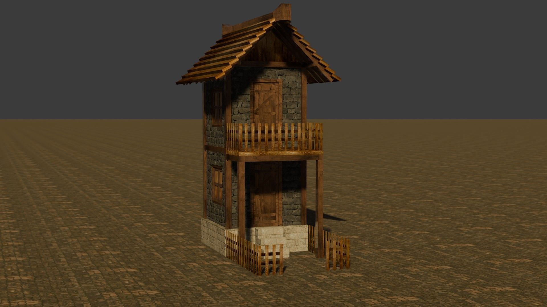 medieval house 15 Free low-poly 3D model_16