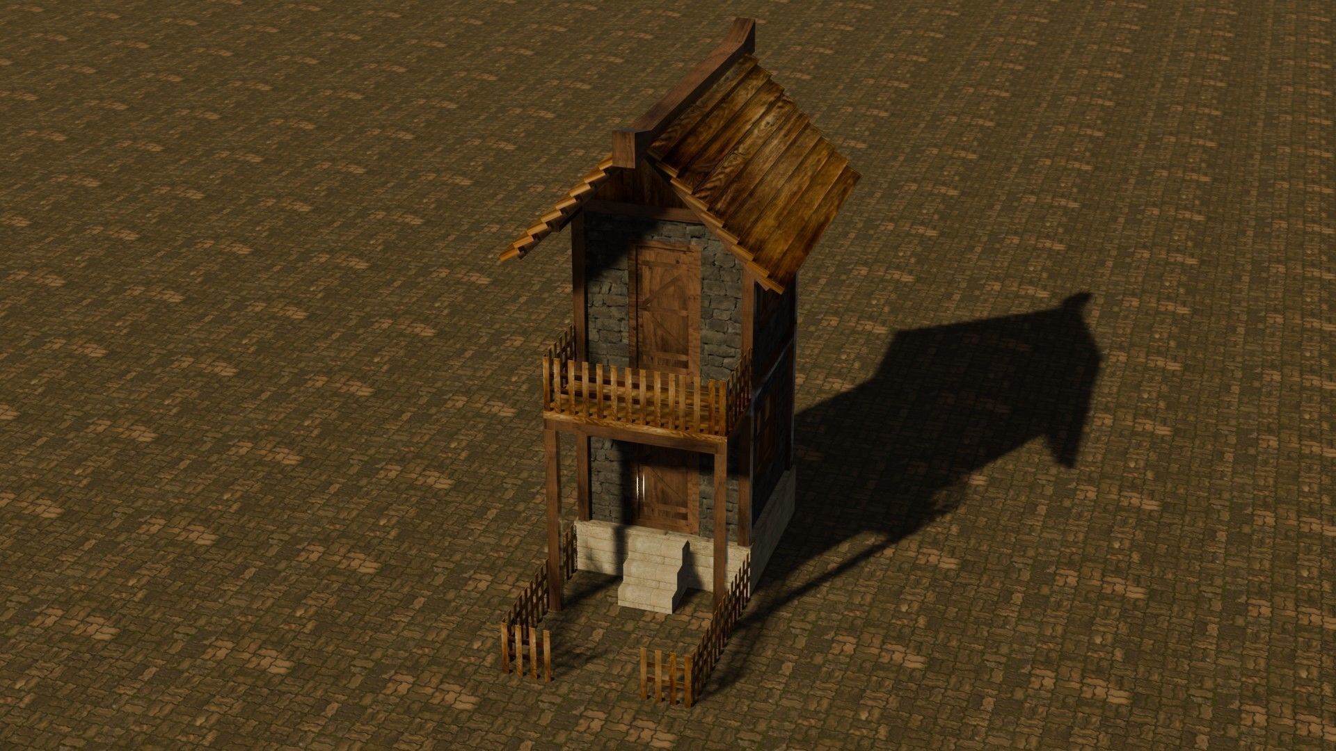 medieval house 15 Free low-poly 3D model_3