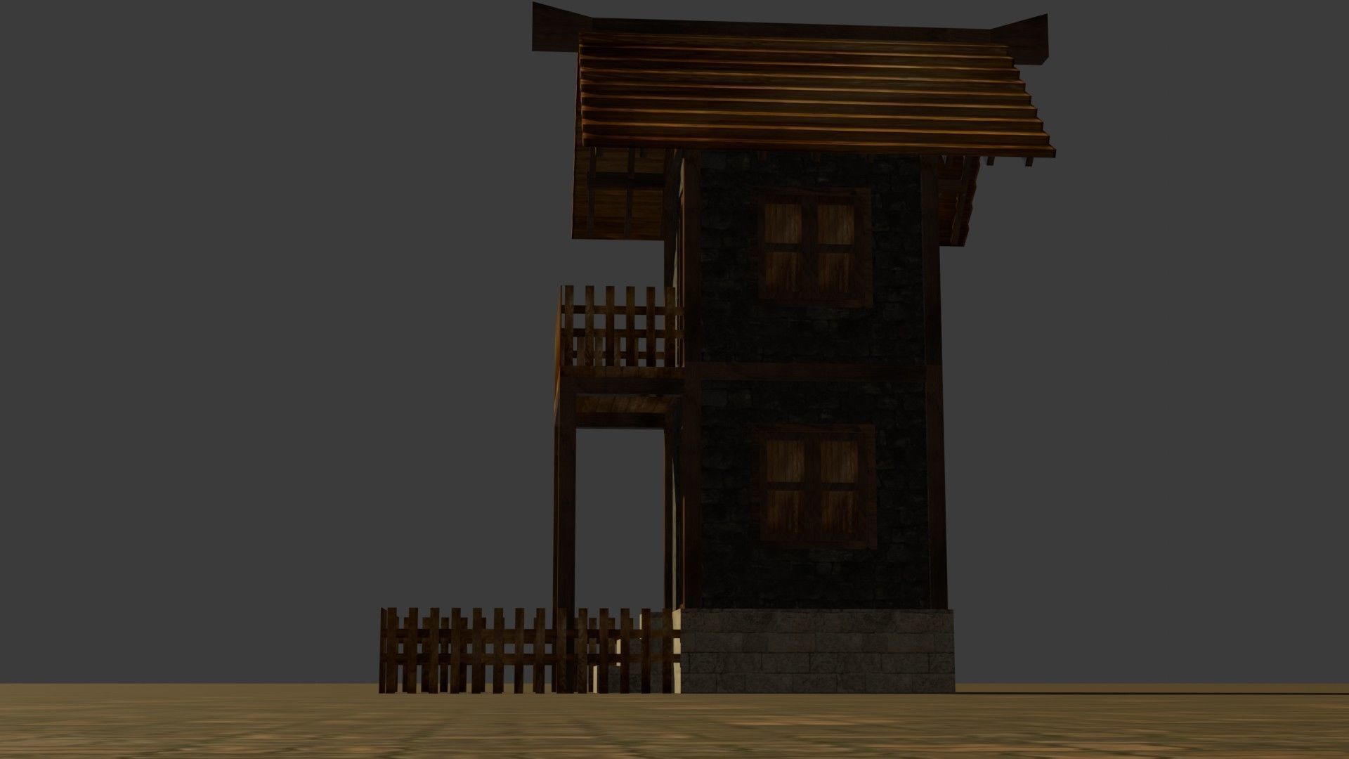 medieval house 15 Free low-poly 3D model_12