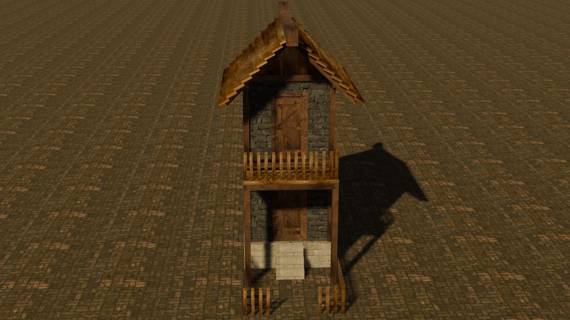 medieval house 15 Free low-poly 3D model_1