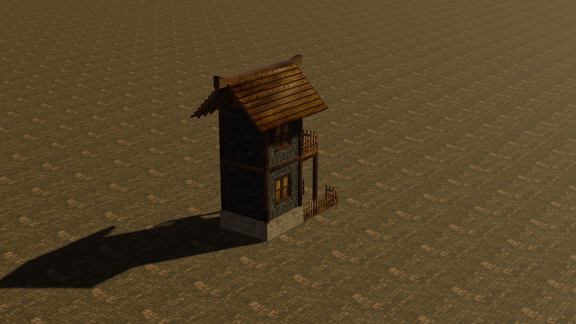 medieval house 15 Free low-poly 3D model_7