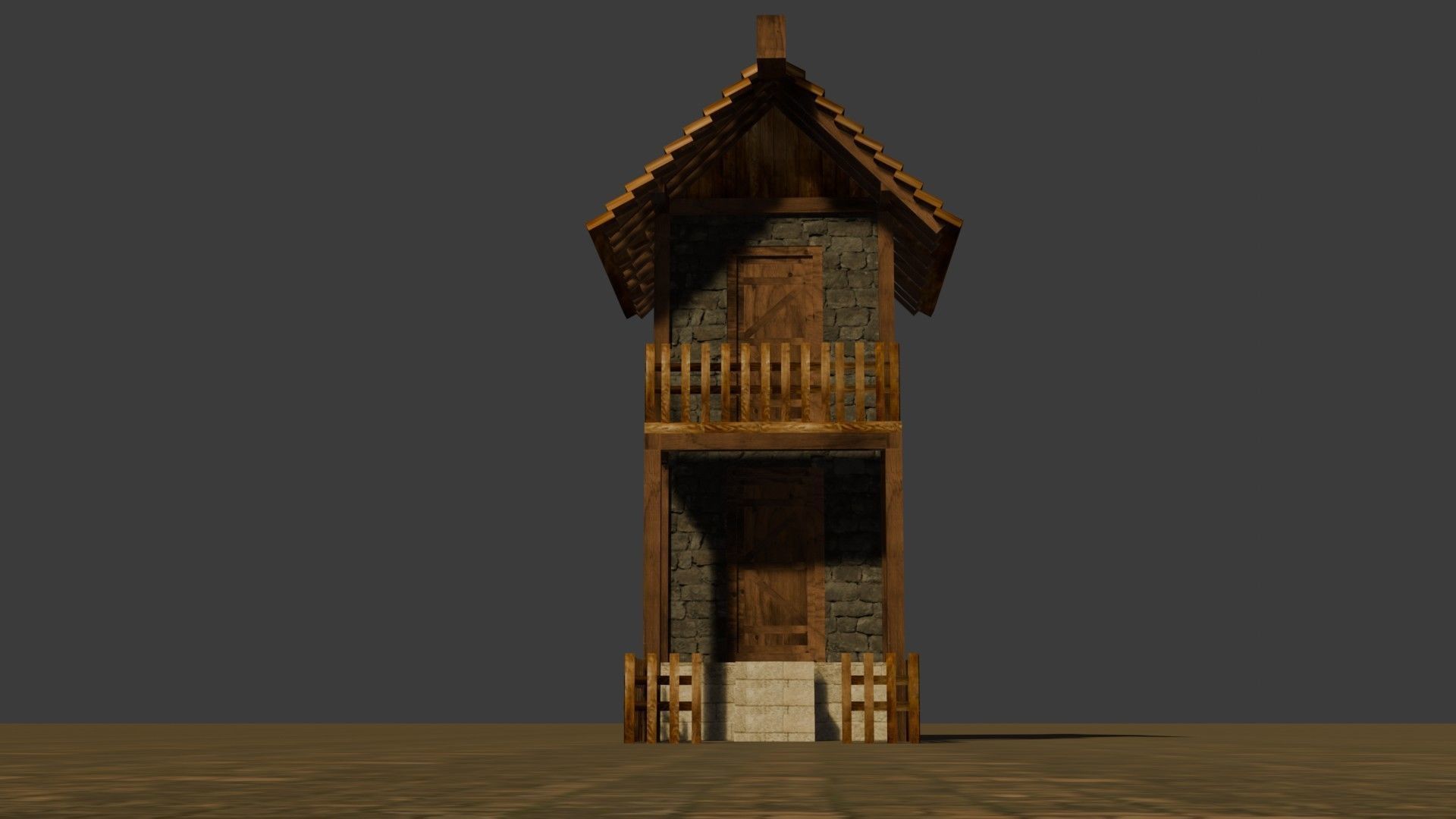 medieval house 15 Free low-poly 3D model_10
