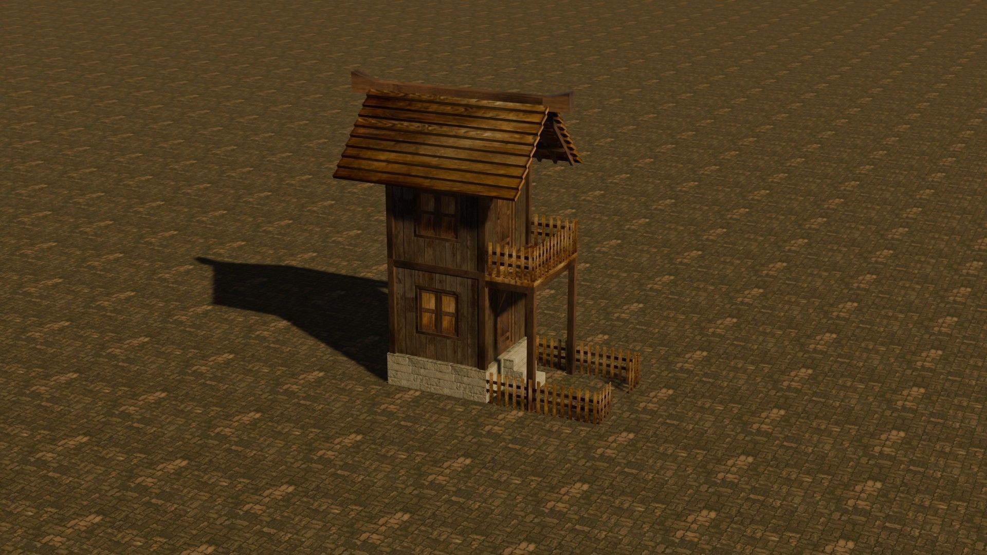 medieval house 14 Free low-poly 3D model_5