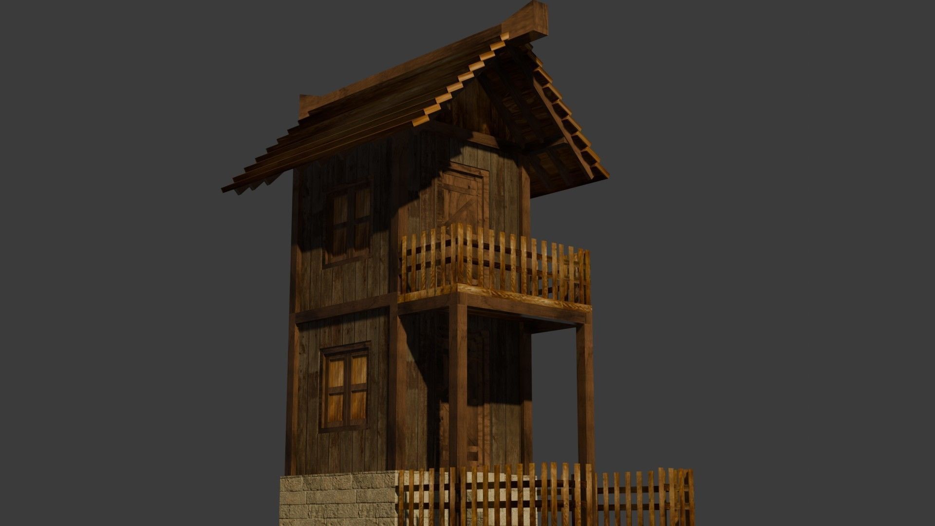 medieval house 14 Free low-poly 3D model_11