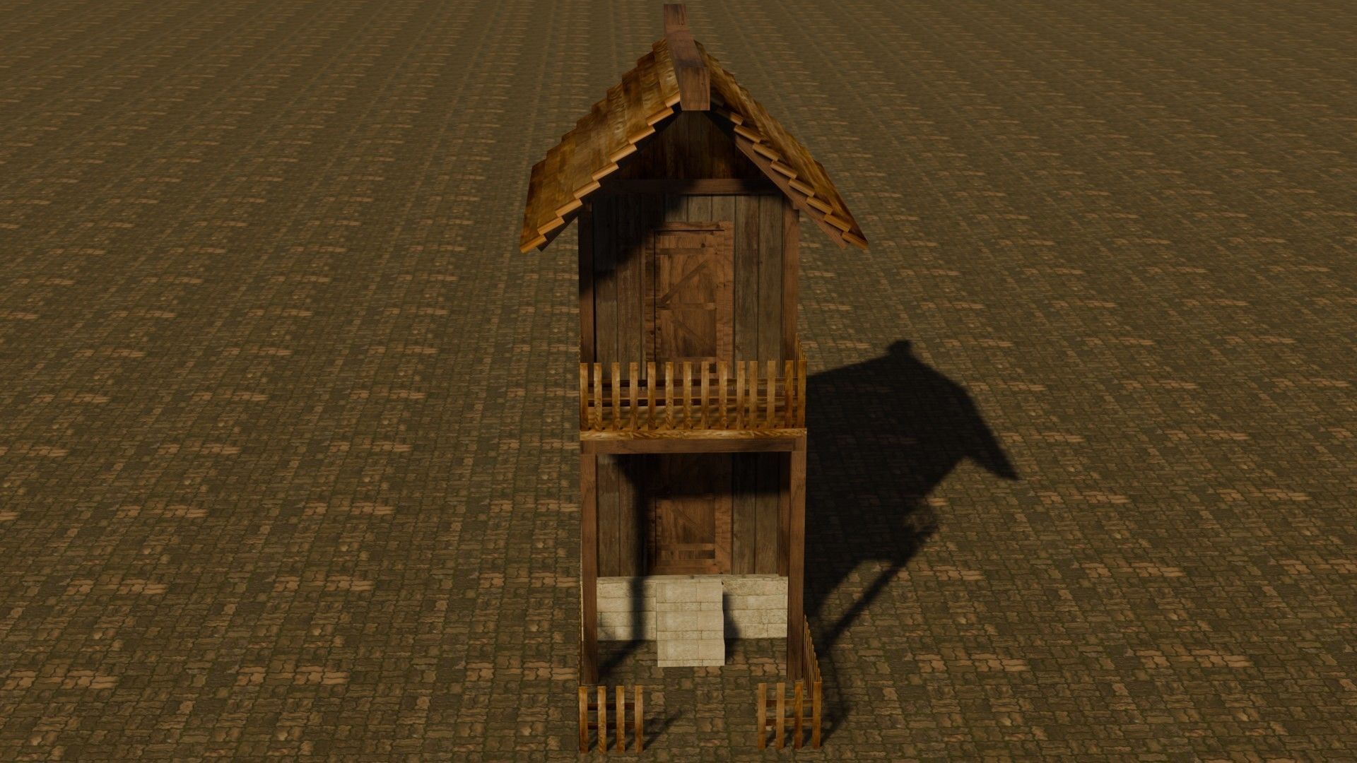 medieval house 14 Free low-poly 3D model_1
