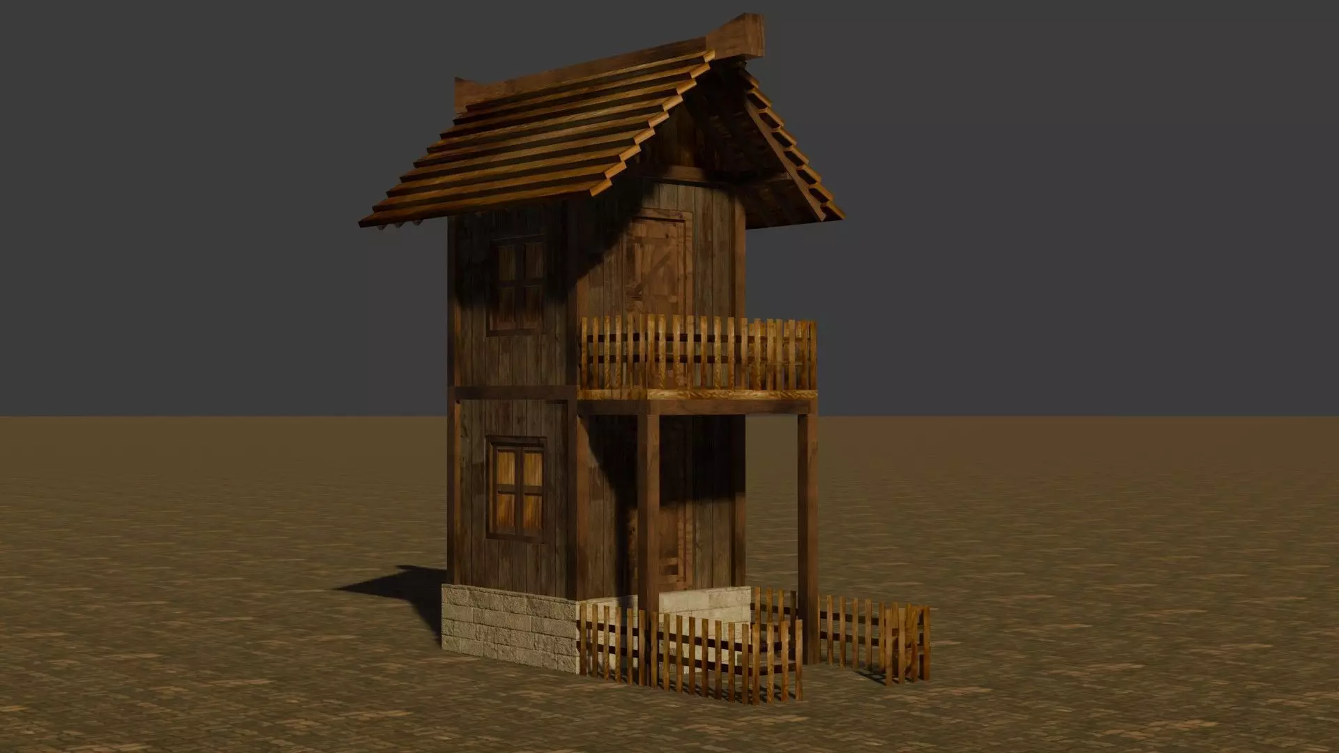 medieval house 14 Free low-poly 3D model_0