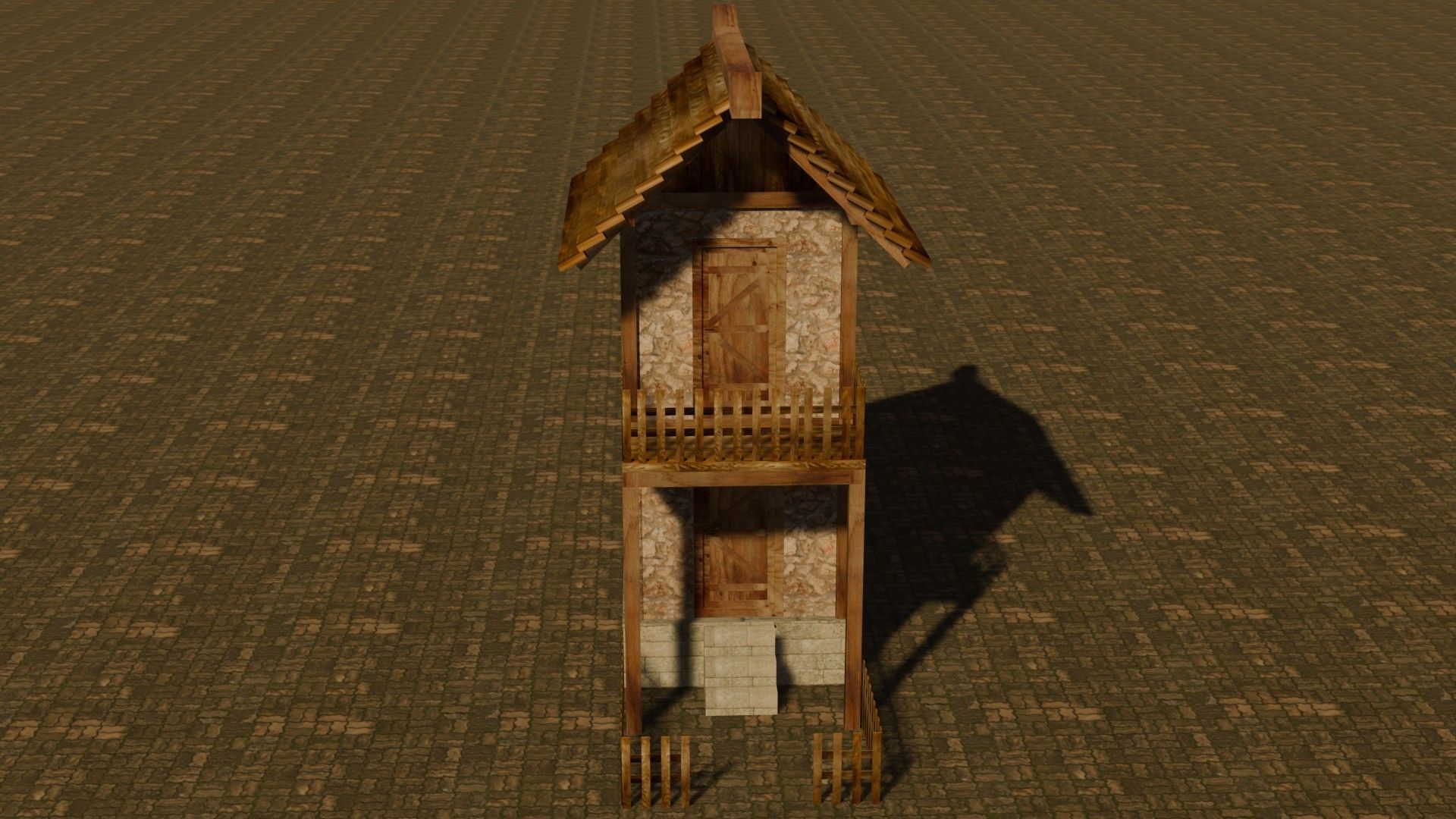 medieval house 12 Free low-poly 3D model_1