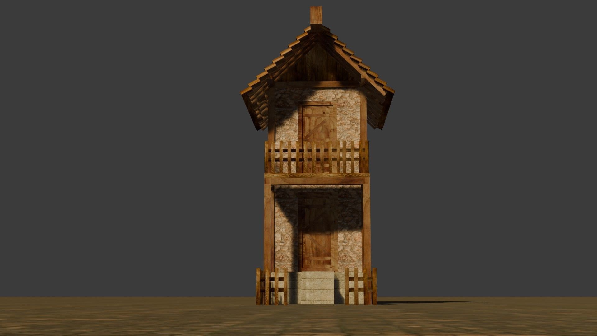 medieval house 12 Free low-poly 3D model_10
