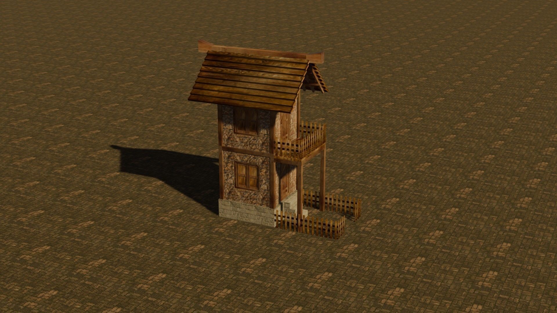 medieval house 12 Free low-poly 3D model_5