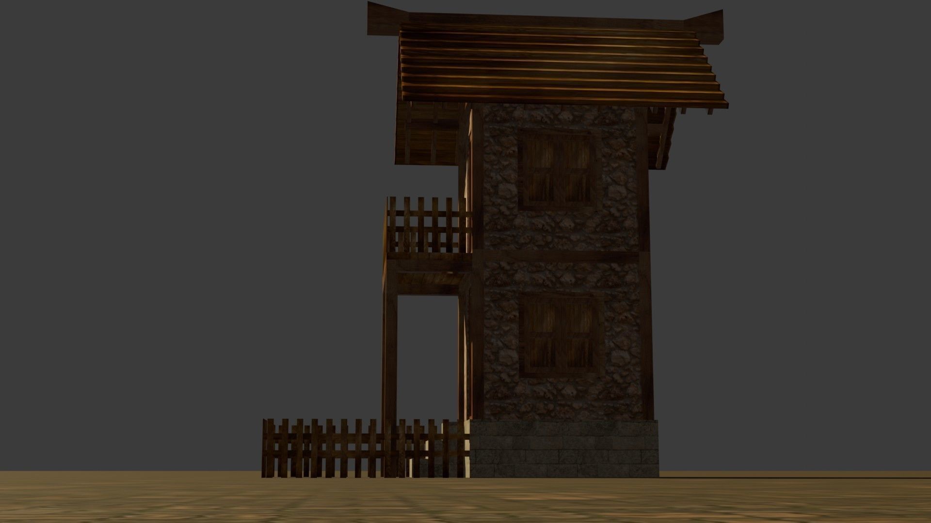 medieval house 12 Free low-poly 3D model_12