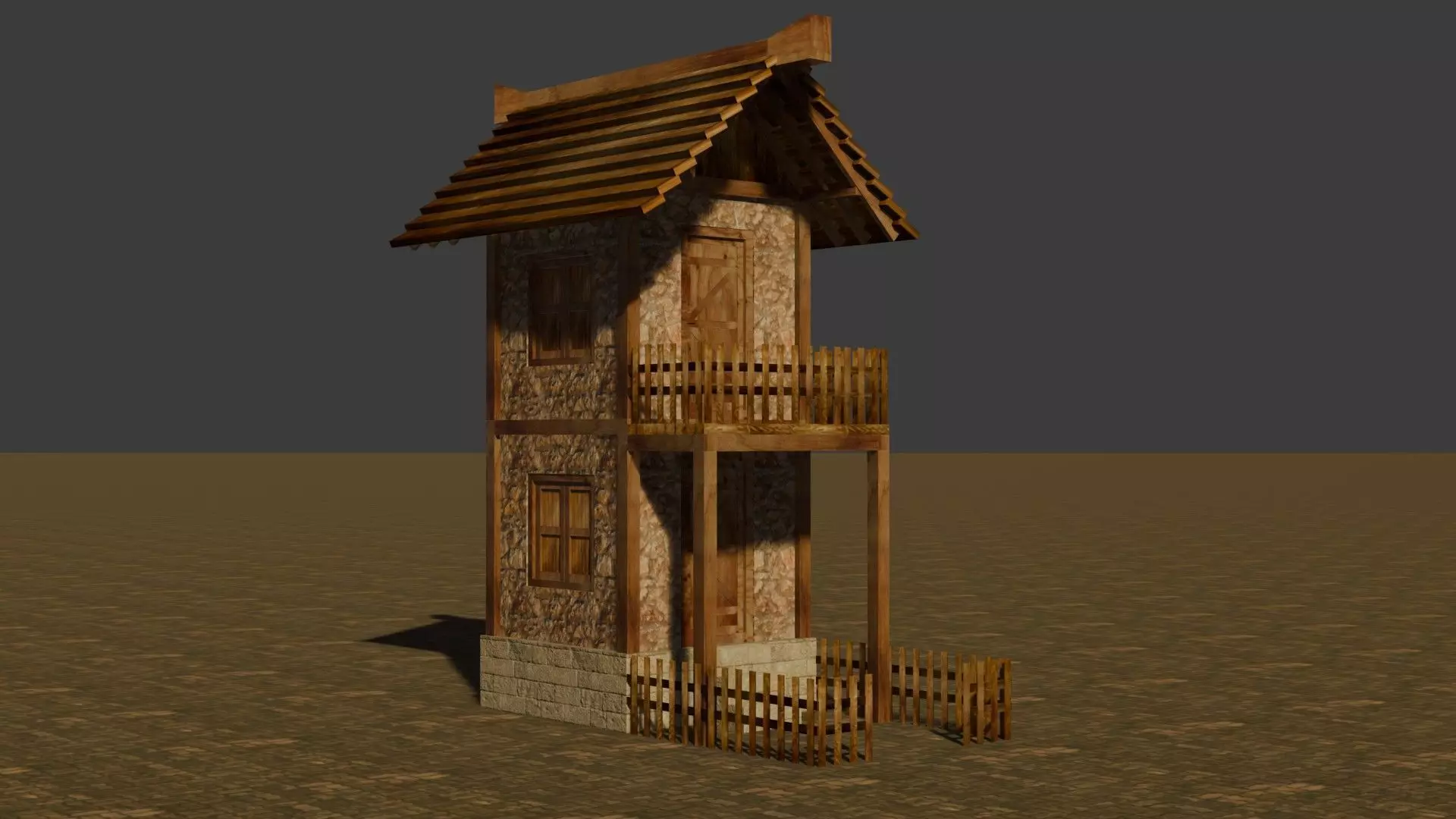 medieval house 12 Free low-poly 3D model_0