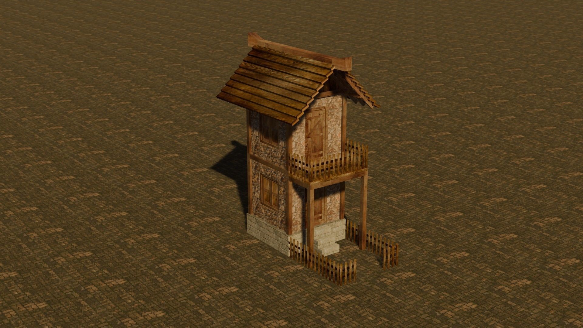 medieval house 12 Free low-poly 3D model_4
