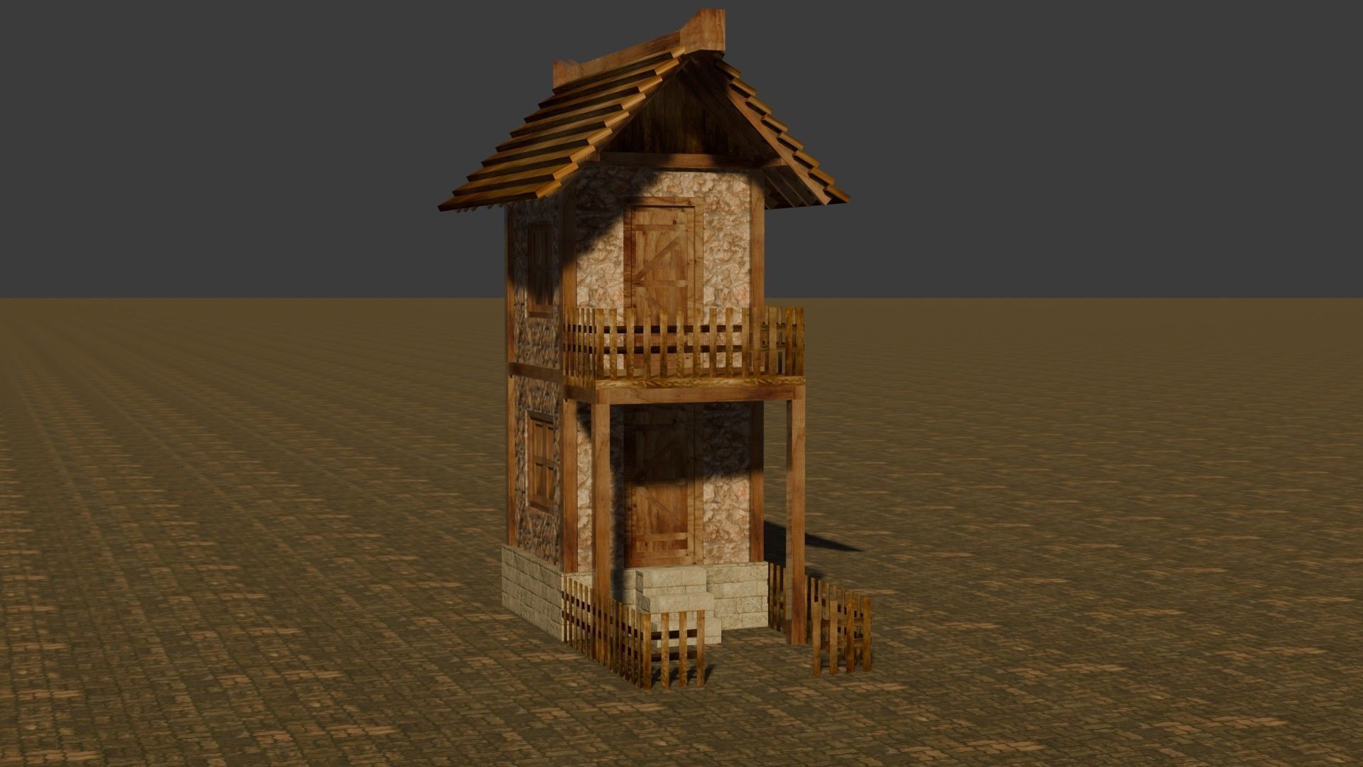 medieval house 12 Free low-poly 3D model_16