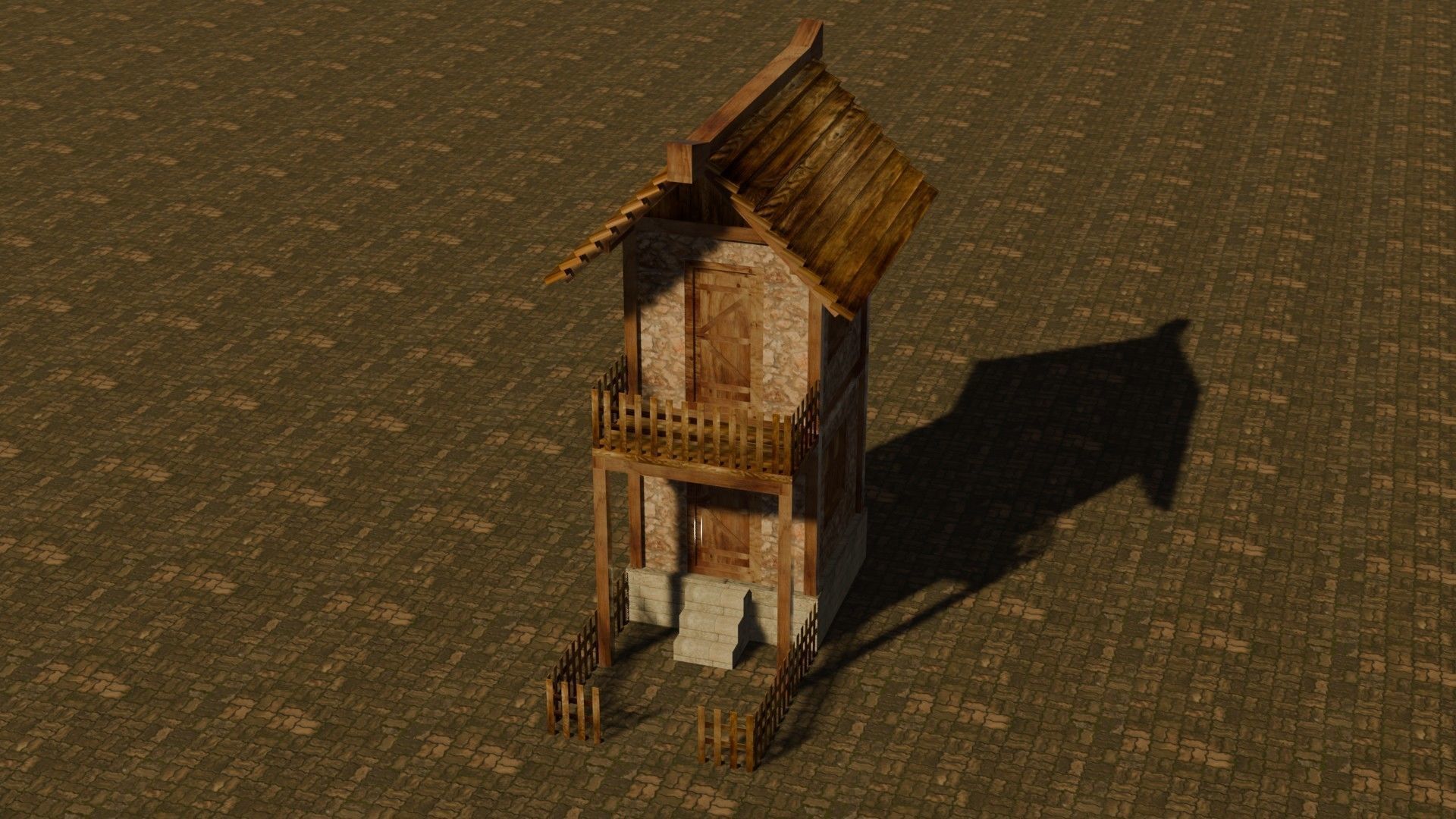 medieval house 12 Free low-poly 3D model_3