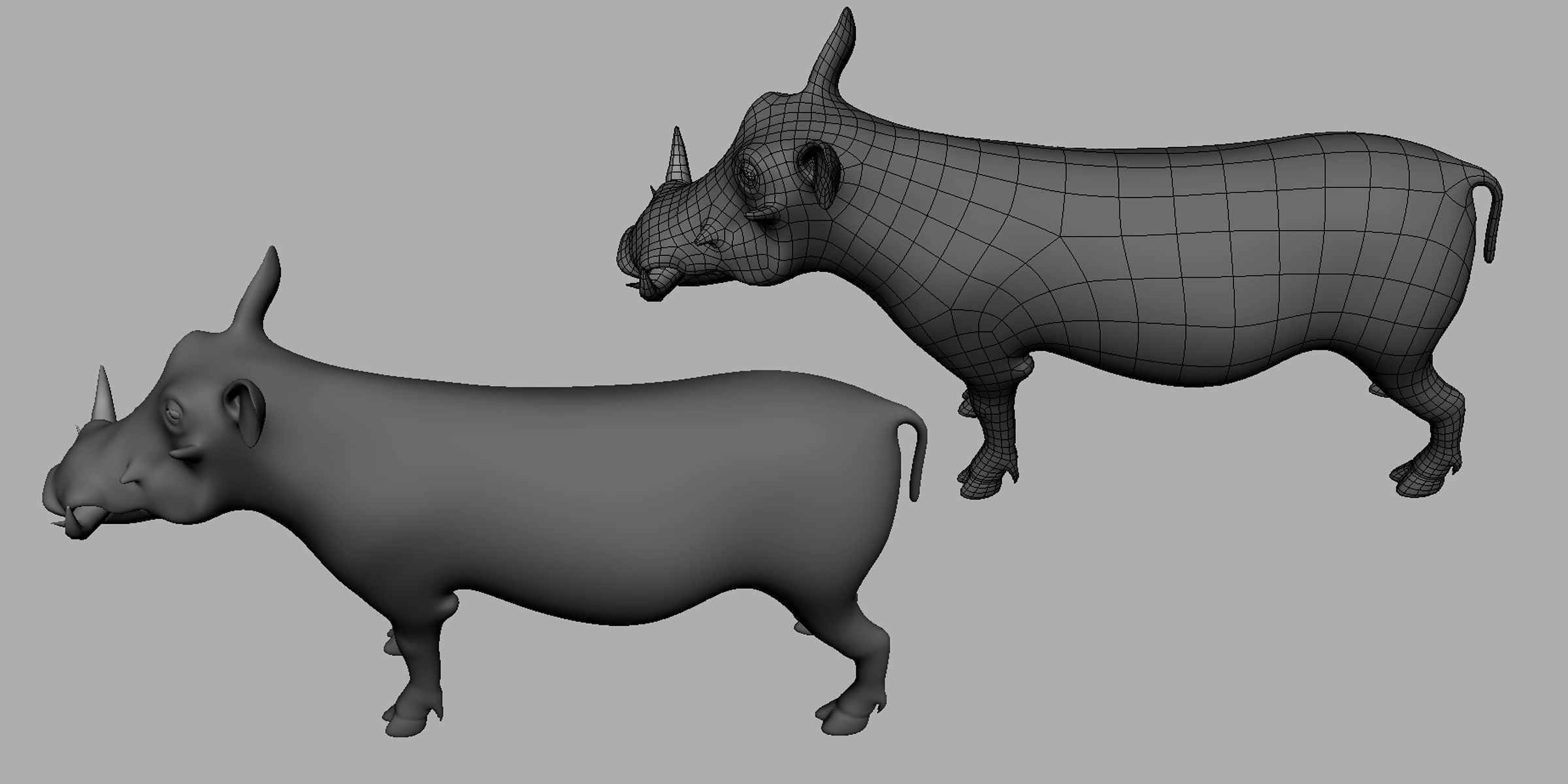 Warthog Model Low-poly 3D model_3