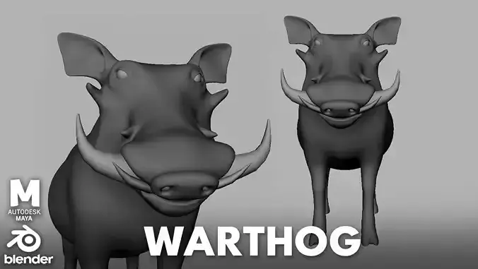 Warthog Model Low-poly 3D model