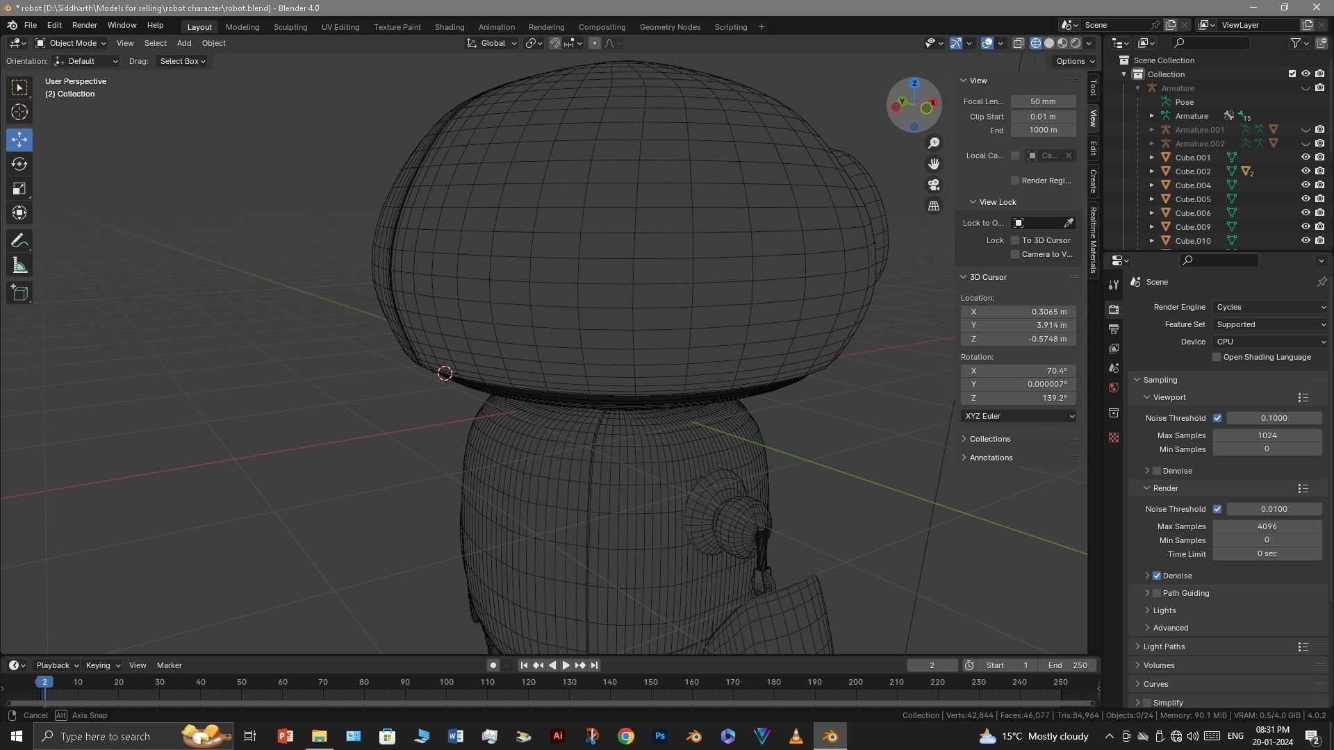Robot Low-poly 3D model_29