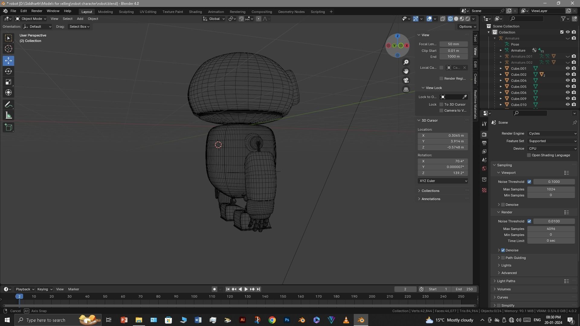 Robot Low-poly 3D model_18
