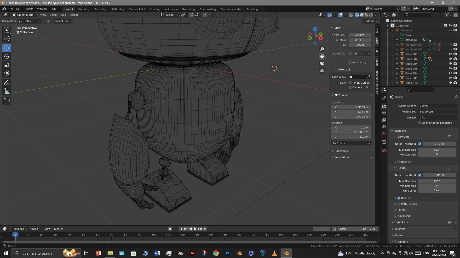 Robot Low-poly 3D model_30