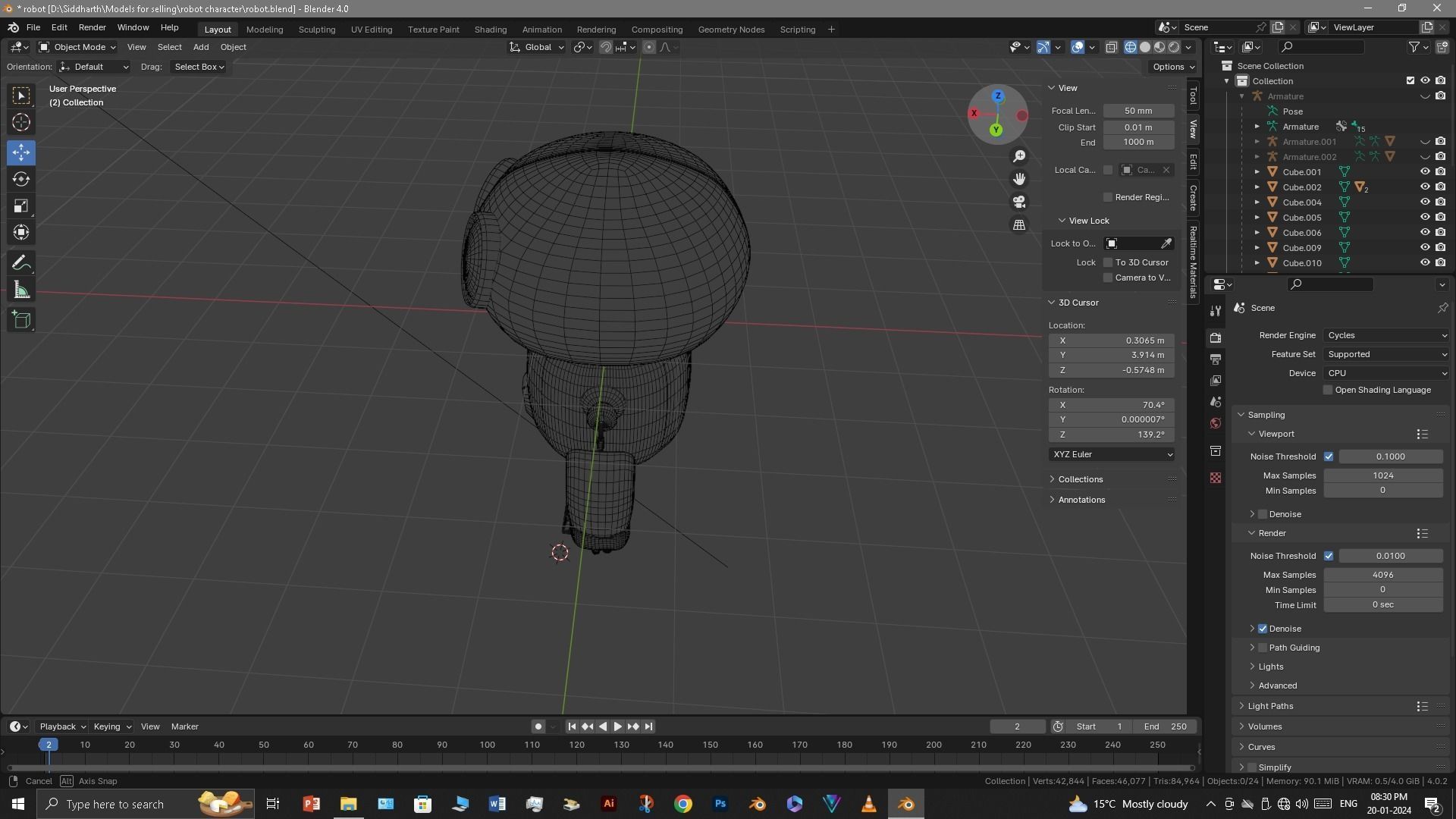 Robot Low-poly 3D model_28