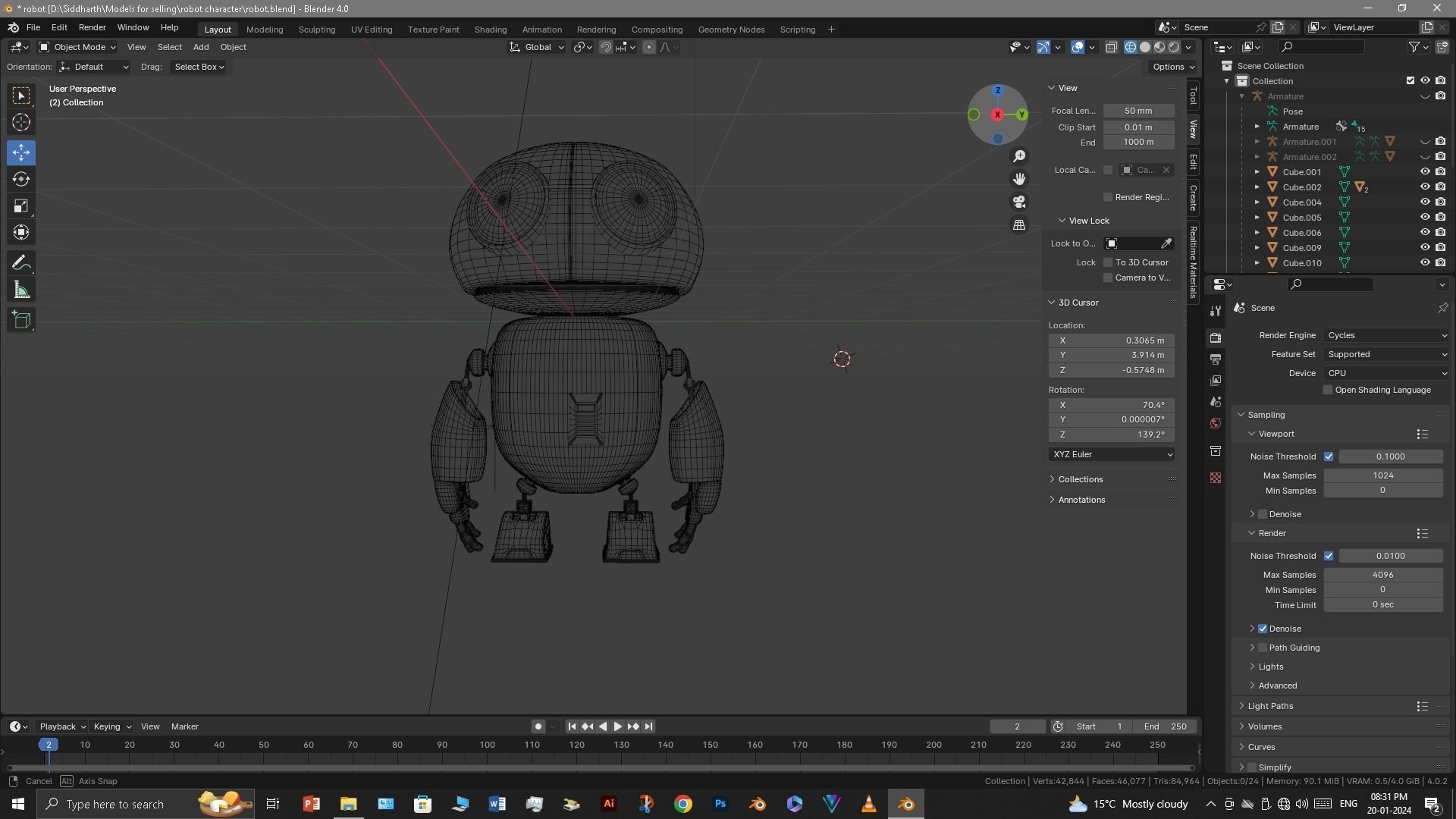 Robot Low-poly 3D model_22