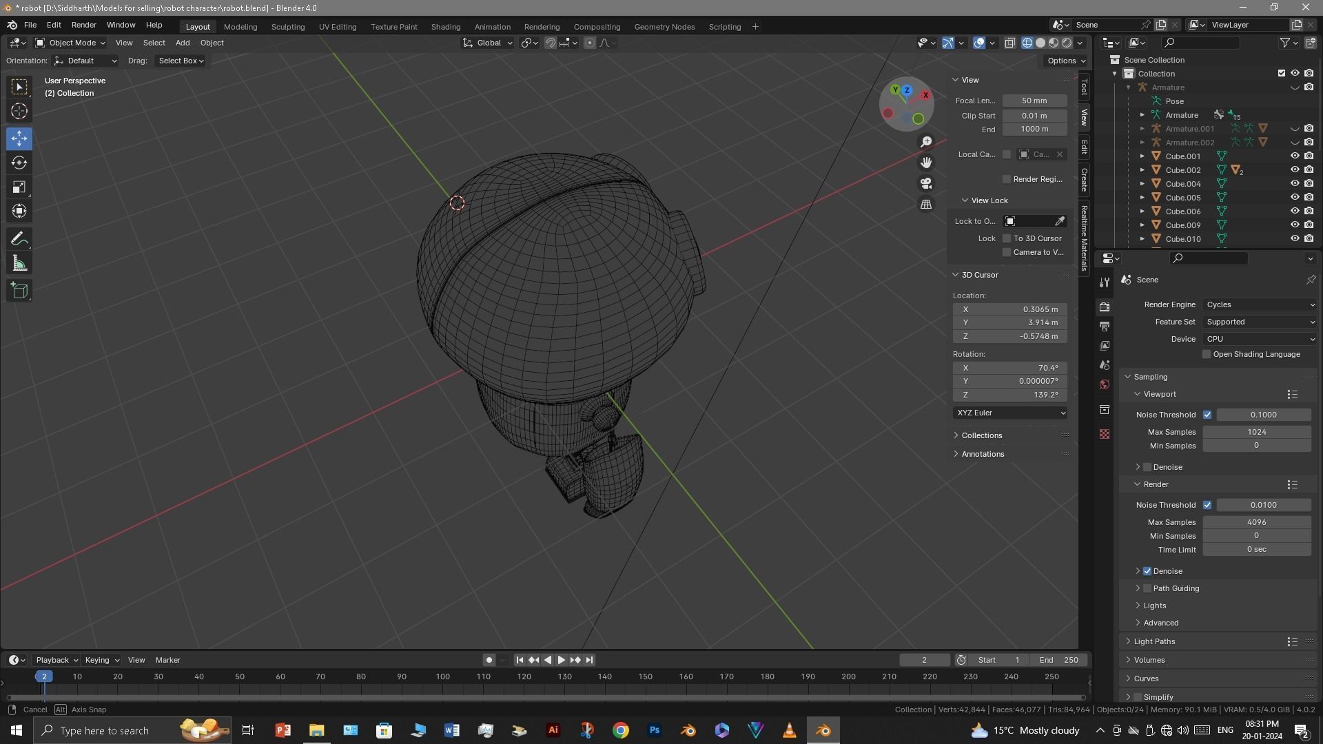 Robot Low-poly 3D model_20