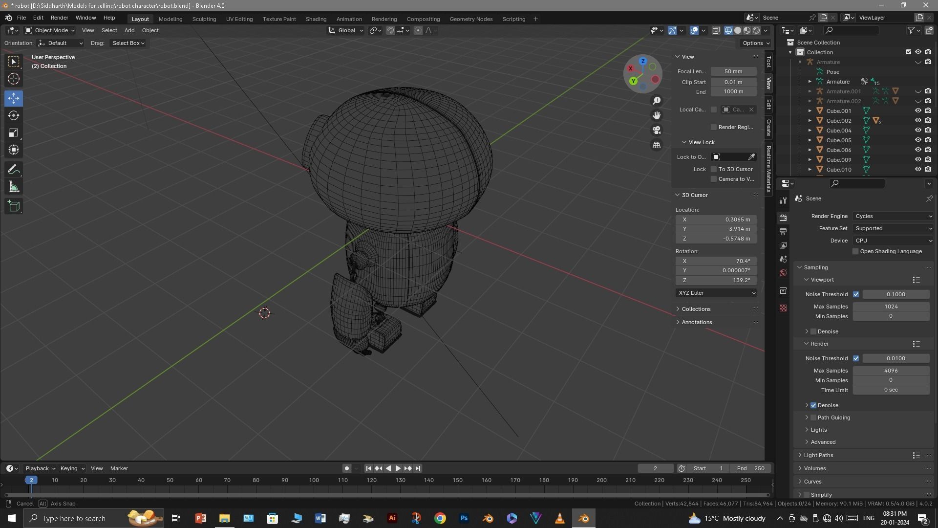 Robot Low-poly 3D model_26